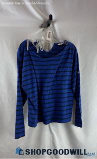 Levi's Women's Blue/Black Striped Long Sleeve Shirt - Sz XL