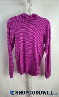 Columbia Women's Pink Stripe Polyester Long Sleeve - Sz XS