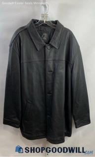 J. Ferrar Men's Black Full Zip Genuine Leather Jacket - Sz XXL