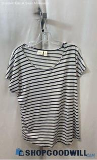 Chico's Women's Black and White Striped Basic T-Shirt - Sz XL