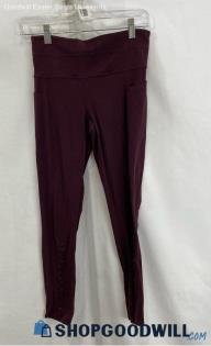 Athleta Women's Maroon Eyelet Ankle Leggings - Sz S