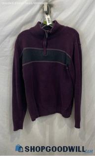 Oscar de la Renta Men's Purple/Gray Pullover Sweater - Sz XL