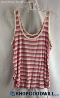 Torrid Women's Pink and White Striped Tank Top - Sz 1