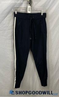 Athleta Women's Black/White Striped Soft Knit Pull-On Joggers - Sz XS