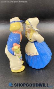 Dutch Boy & Girl Hand Painted Kissing Figurines Vintage 1950s Style Handpainted