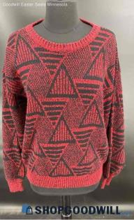 South Mountain Women's Red and Black Geometric Acrylic sweater - Sz M