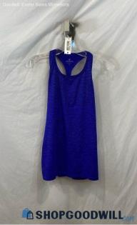 Athleta Women's Bright Purple Sheer Striped Racerback Tank Top - Sz S