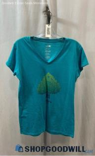 The North Face Women's Blue Logo Graphic T-Shirt - Sz M