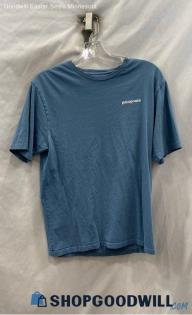 Patagonia Men's Blue Back Logo Graphic T-shirt - Sz S