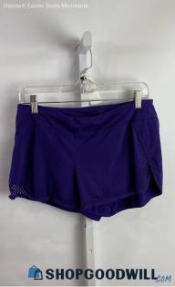 Athleta Women's Purple Eyelet Pattern Athletic Shorts - Sz S