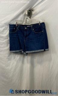 Levi's Women's Dark Blue Cuffed Mid Length Shorts - Sz 33