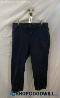 Chico's Women's Black Slimming Straight Cropped Jeans - Sz 12