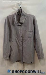 The North Face Women's Purple Gary Striped Button Up Long Sleeve Shirt - Sz L