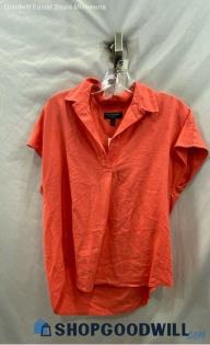 Banana Republic Women's Pink 1/4 Button-Up Shirt - Sz S