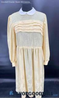 Women's Soft Yellow Spring LS Dress - Size LS