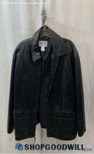 Cherokee Men's Black Faux Leather Overcoat - Sz L