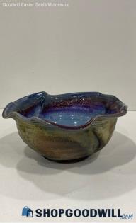 Blue Pottery Ice Cream Bowl