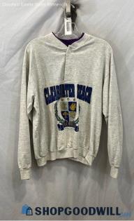 Rudman Unisex Gray/Blue 1/4 Button Clearwater Beach Pullover Sweater - Sz XL