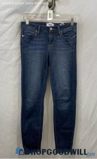 Paige Women's Weathered Blue Dark Washed Ankle Skinny Jegging - Sz 26