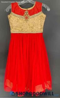 Unbranded Women's Red Sleeveless East Indian style dress - Sz 26