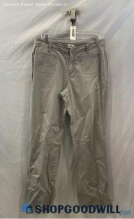 Chico's Women's Light Gray Textured Ankle Straight Pants - Sz 12R