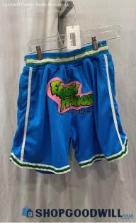 VTG The Fresh Prince Men's Blue 100% Satin Basketball Shorts Sz XS