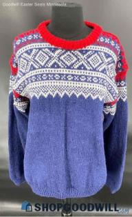 Women's Unbranded Red/White/Blue Knit LS Sweater