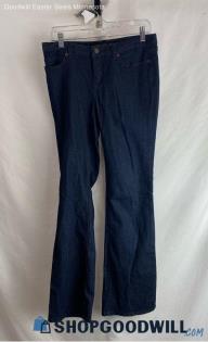 Michael Kors Women's Blue Dark Washed Wide Leg Flare Jeans - Sz 4