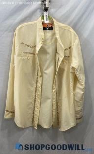 Rodeo Rider Men's VTG Beige Button Up Button Up - Sz XL