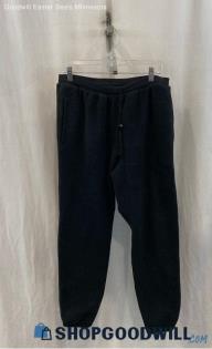 VTG REI Men's Black Fleece Jogger Pants W/ Adjustable Draw String - Sz L