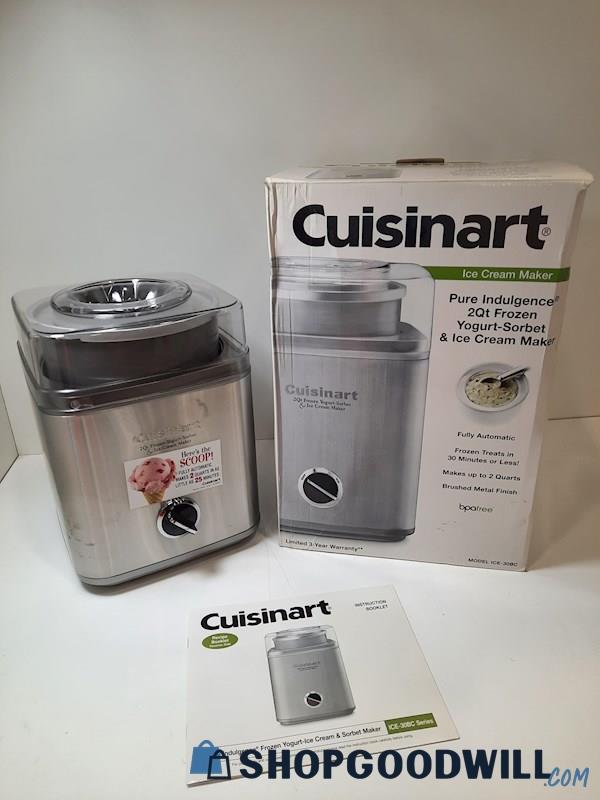 Cuisinart Ice Cream Maker 2qt Model Ice-30bc Kitchen Appliance *Turns ...