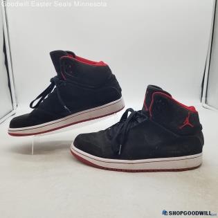 Nike Men's Jordan 1 Flight 5 Premium 'Bred' Black/Red Leather Sneakers Sz 10