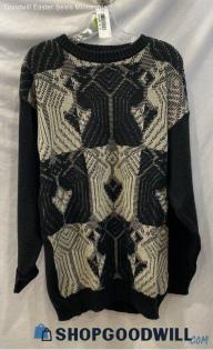 IISPORT Unisex Black and White Geometric Sweater Sweater - Sz L