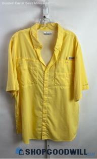 Columbia Men's Yellow Tech Button Up Shirt - Sz XL