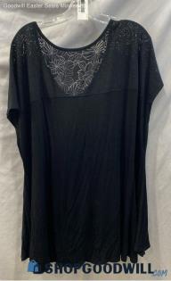 Lane Bryant Women's Black V-Neck T-shirt - Sz 28