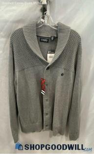 Chaps Women's Gray Button-Up Sweater - Sz L