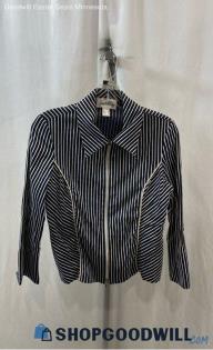 Joseph Ribkoff Women's Navy/Gold Shimmer Striped Blazer - Sz 8