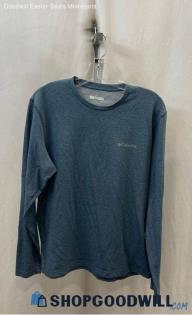 Columbia Men's Pale Blue Heather Long Sleeve T-Shirt - Sz M