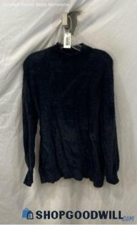 Chico's Women's Black Lightweight Fuzzy Knit Sweater - Sz L