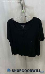 Torrid Women's Black Henley Ribbed T-shirt - Sz 2X