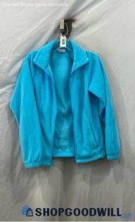 Columbia Women's Light Blue Fleece Zip Up Sweatshirt - Sz S