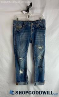 Rock Revival Women's Blue Cotton Jeans - Sz 28