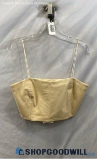 NWT Zara Women's Beige Cropped Strap Top - Sz M