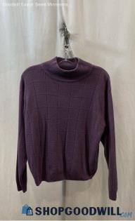 Milano Women's Purple Lightweight Ribbed Sweater - Sz L