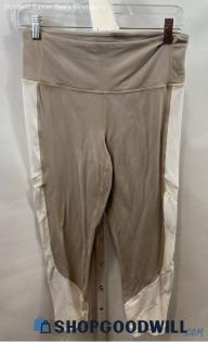 Athleta Women's Beige/White Two-Toned High-Rise Capri Leggings - Sz M