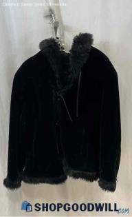 Utex Women's Black Faux fur winter coat - Sz XL