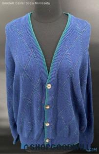 Isle of Cotton Men's Blue Button Front sweater