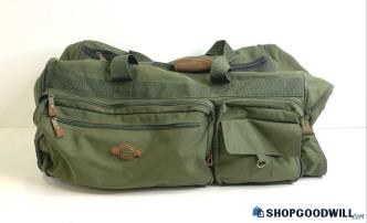 Jeep Travel Equipment Army Green Canvas Rolling Duffle Handbag/Purse