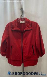 Chico's Women's Red Zip Up Lightweight Sweater - Sz M