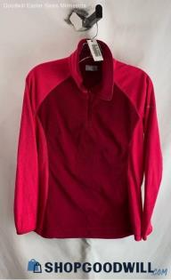 Columbia Women's Pink Fleece Slim Fit Henley Sweater - Sz M